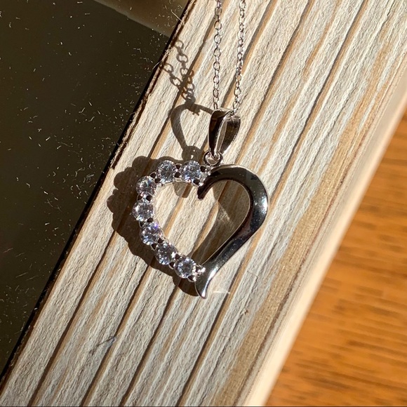 Sterling Silver Heart Necklace - Picture 5 of 7